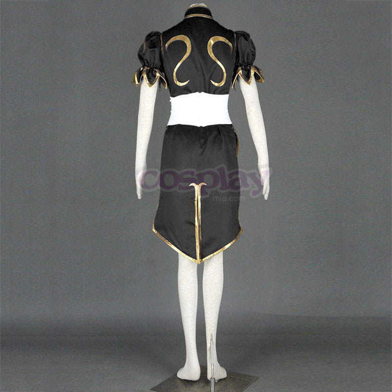 Street Fighter Chun-Li 2 Black Anime Cosplay Costumes Outfit