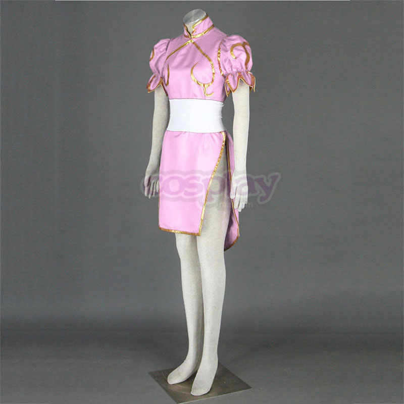 Street Fighter Chun- Li 3 Pink Anime Cosplay Costumes Outfit