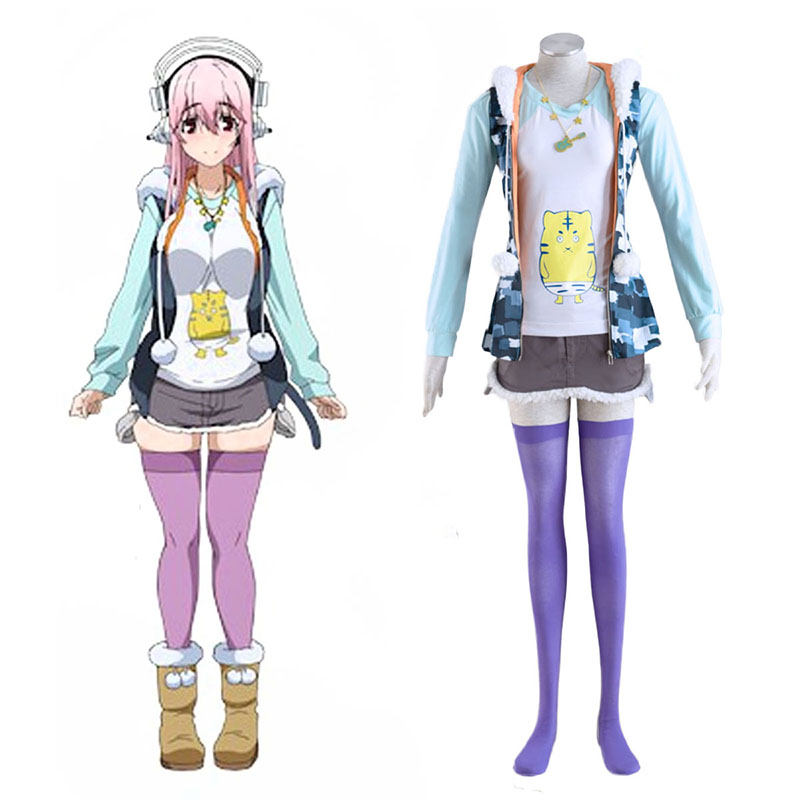 Soni-Ani：Super Sonico the Animation Super Sonico 1 Anime Cosplay Costumes Outfit