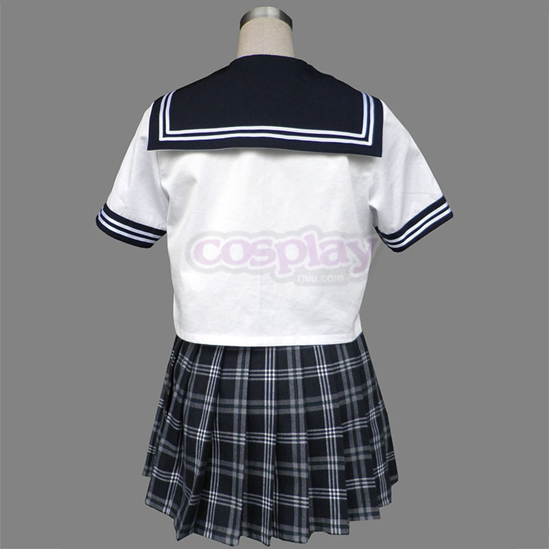 Sailor Uniform 5 Black Grid Anime Cosplay Costumes Outfit