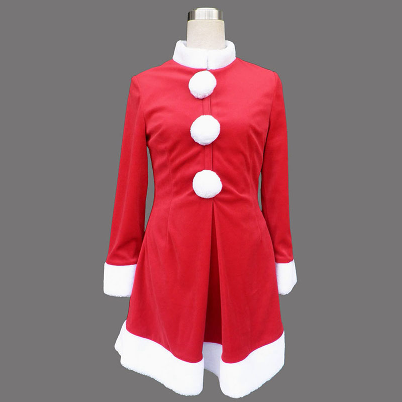 Red Christmas Lady Dress 6 Anime Cosplay Costumes Outfit