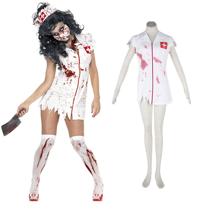 Halloween Culture Zombie Burst Blood Nurses 1 Anime Cosplay Costumes Outfit