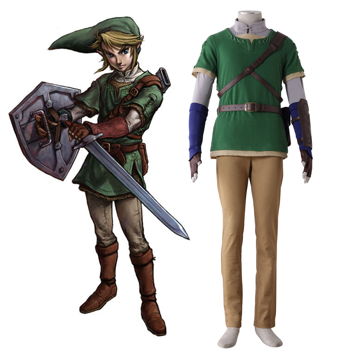 The Legend of Zelda Twilight Princess Link 4 Anime Cosplay Costumes Outfit