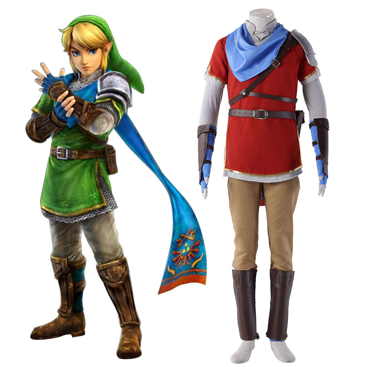 The Legend of Zelda Hyrule-Warriors Link 6 Red Anime Cosplay Costumes Outfit
