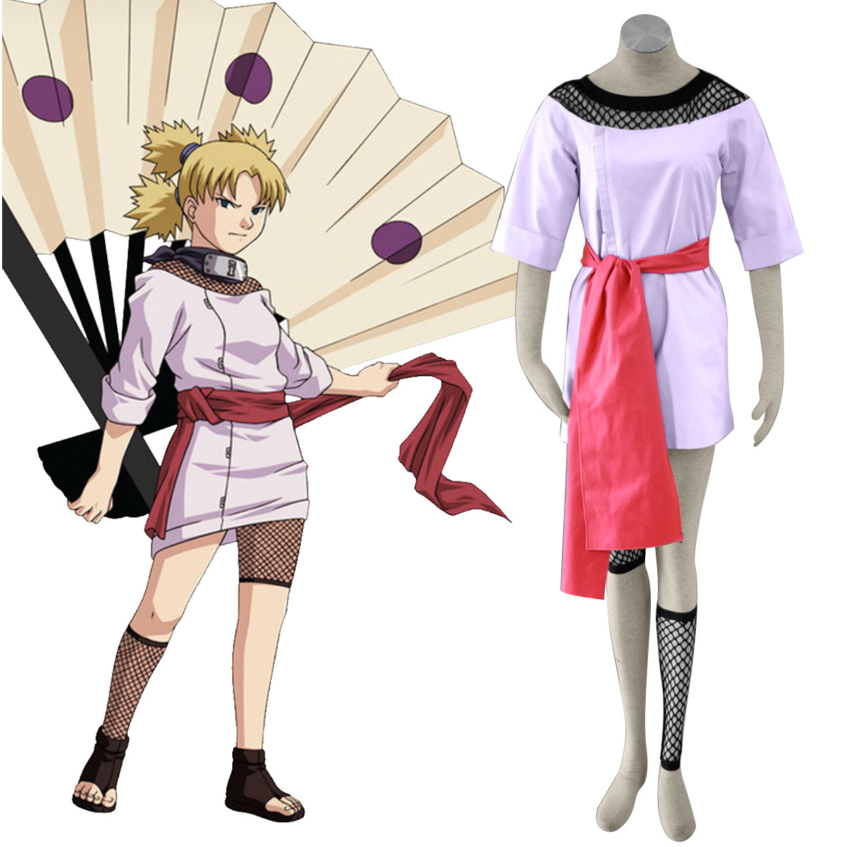 Naruto Temari 1 Anime Cosplay Costumes Outfit