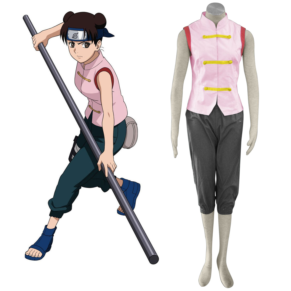 Naruto Tenten 1 Anime Cosplay Costumes Outfit