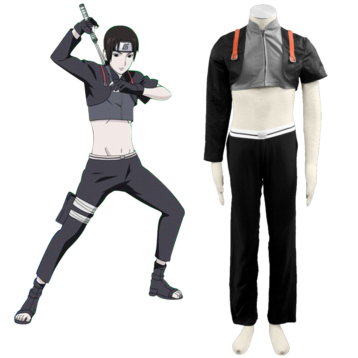 Naruto Shippuden Sai Anime Cosplay Costumes Outfit