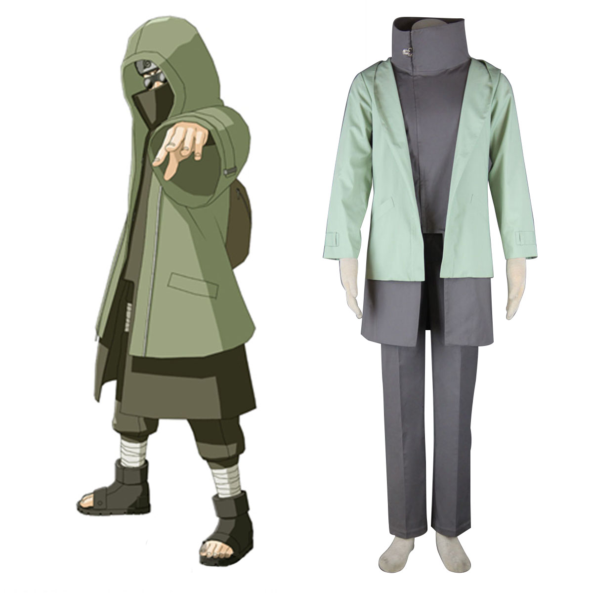 Naruto Shippuden Aburame Shino 2 Anime Cosplay Costumes Outfit