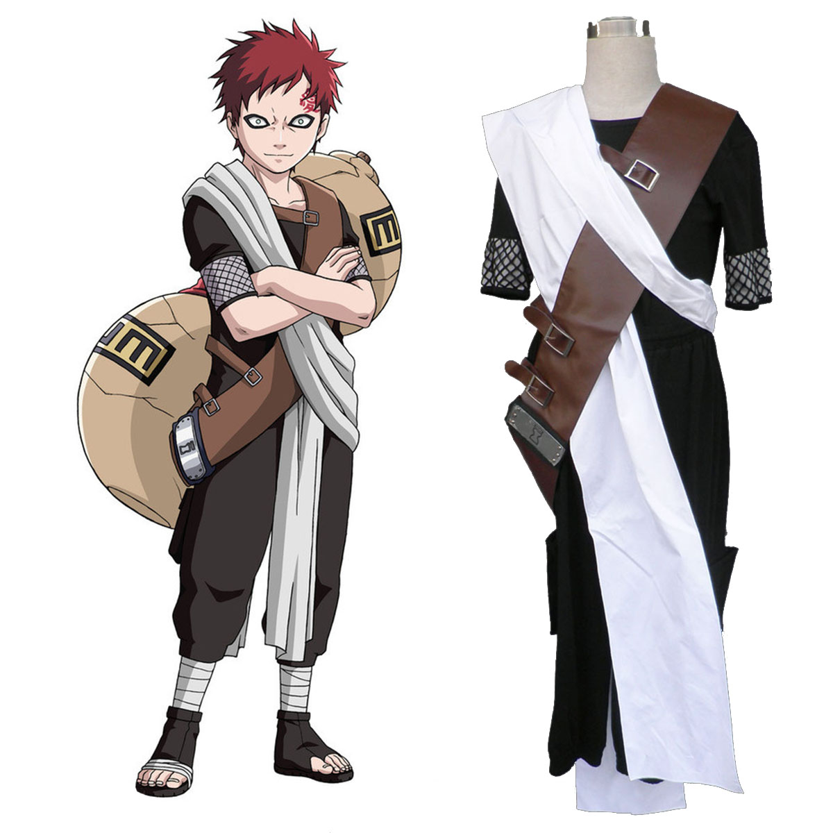 Naruto Gaara 1 Anime Cosplay Costumes Outfit