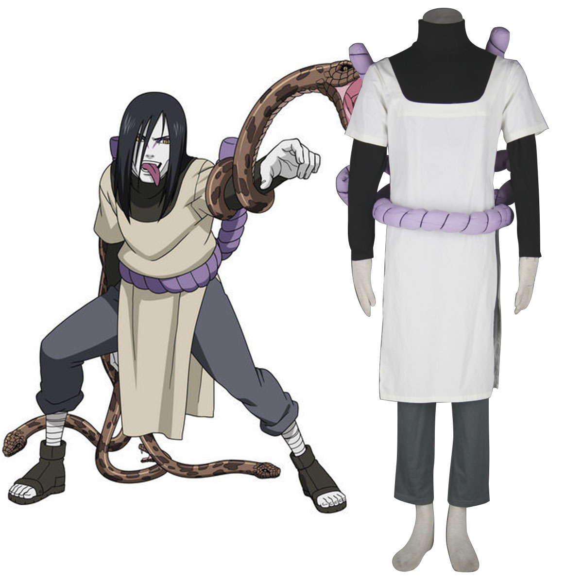 Naruto Orochimaru 1 Anime Cosplay Costumes Outfit