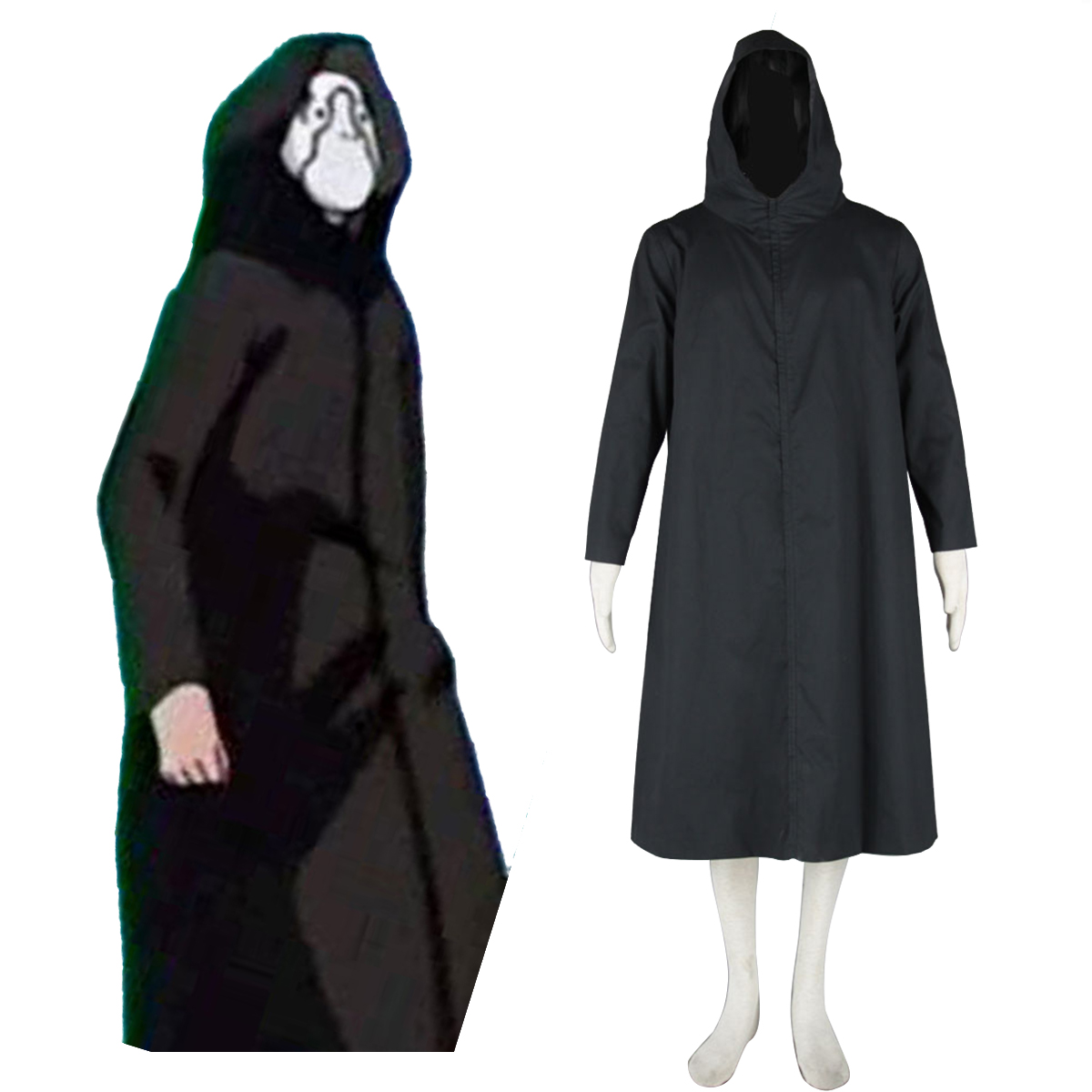 Naruto ANBU Cloak 2 Black Anime Cosplay Costumes Outfit