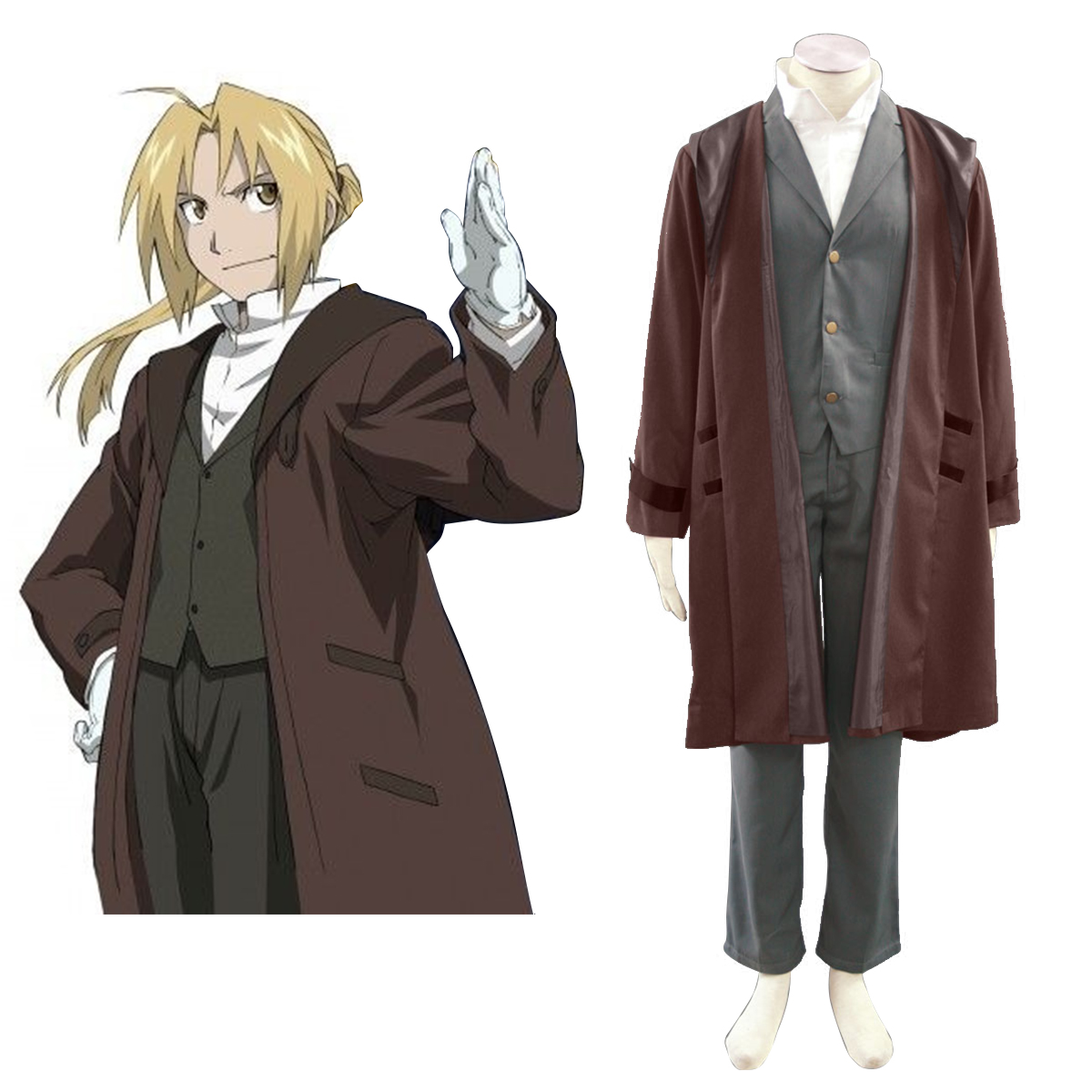 Fullmetal Alchemist Edward Elric Anime Cosplay Costumes Outfit