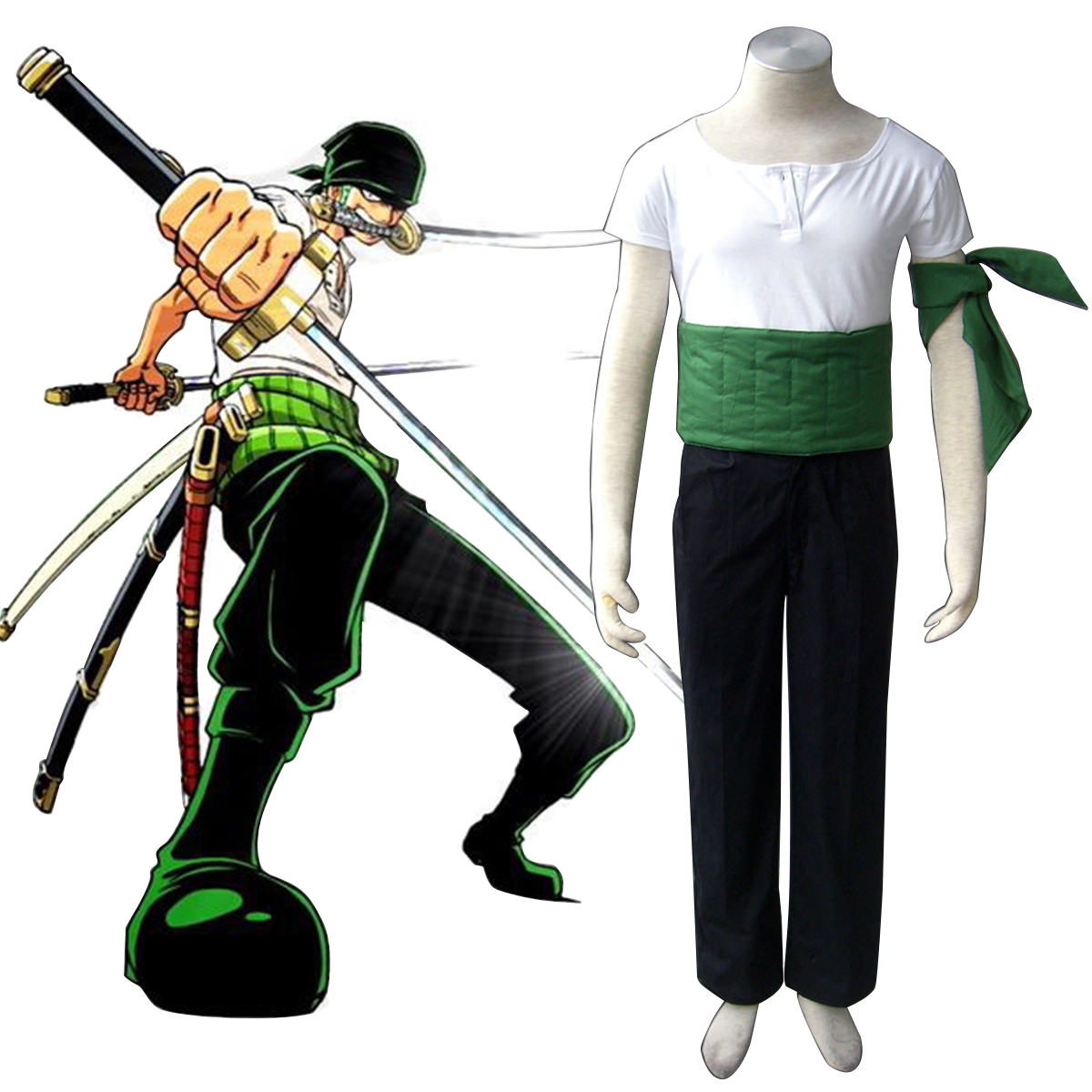 One Piece Roronoa Zoro 1 Anime Cosplay Costumes Outfit