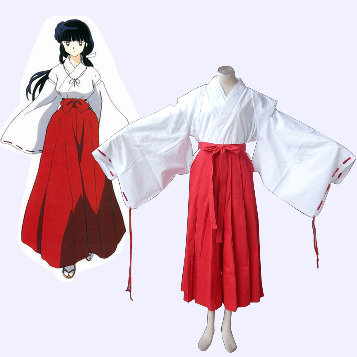 Inuyasha Kikyou Miko Anime Cosplay Costumes Outfit