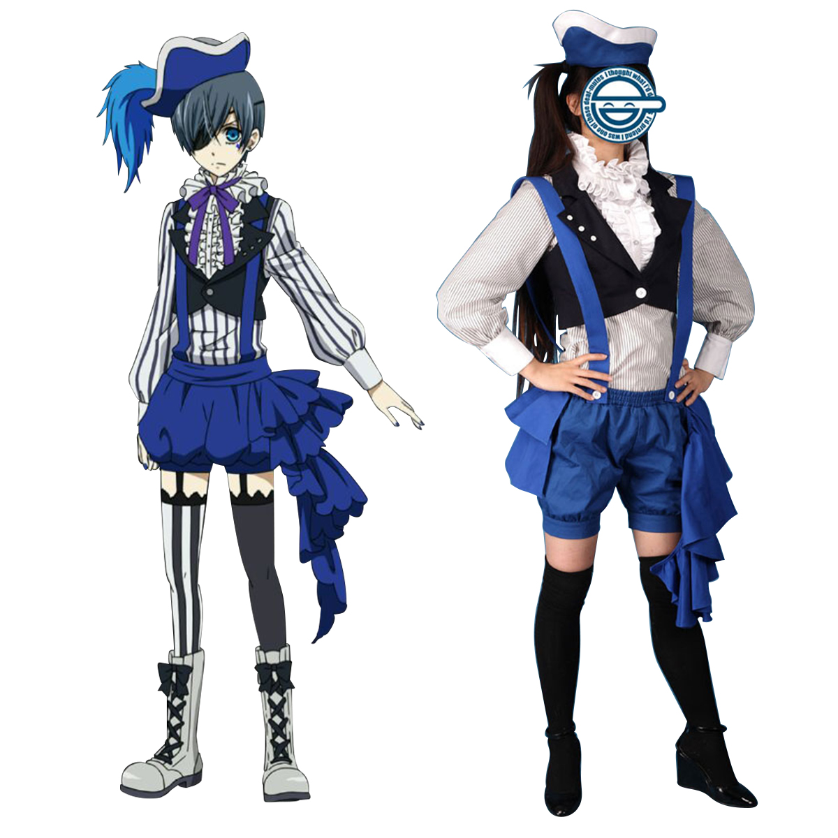 Black Butler Ciel Phantomhive 2 Anime Cosplay Costumes Outfit