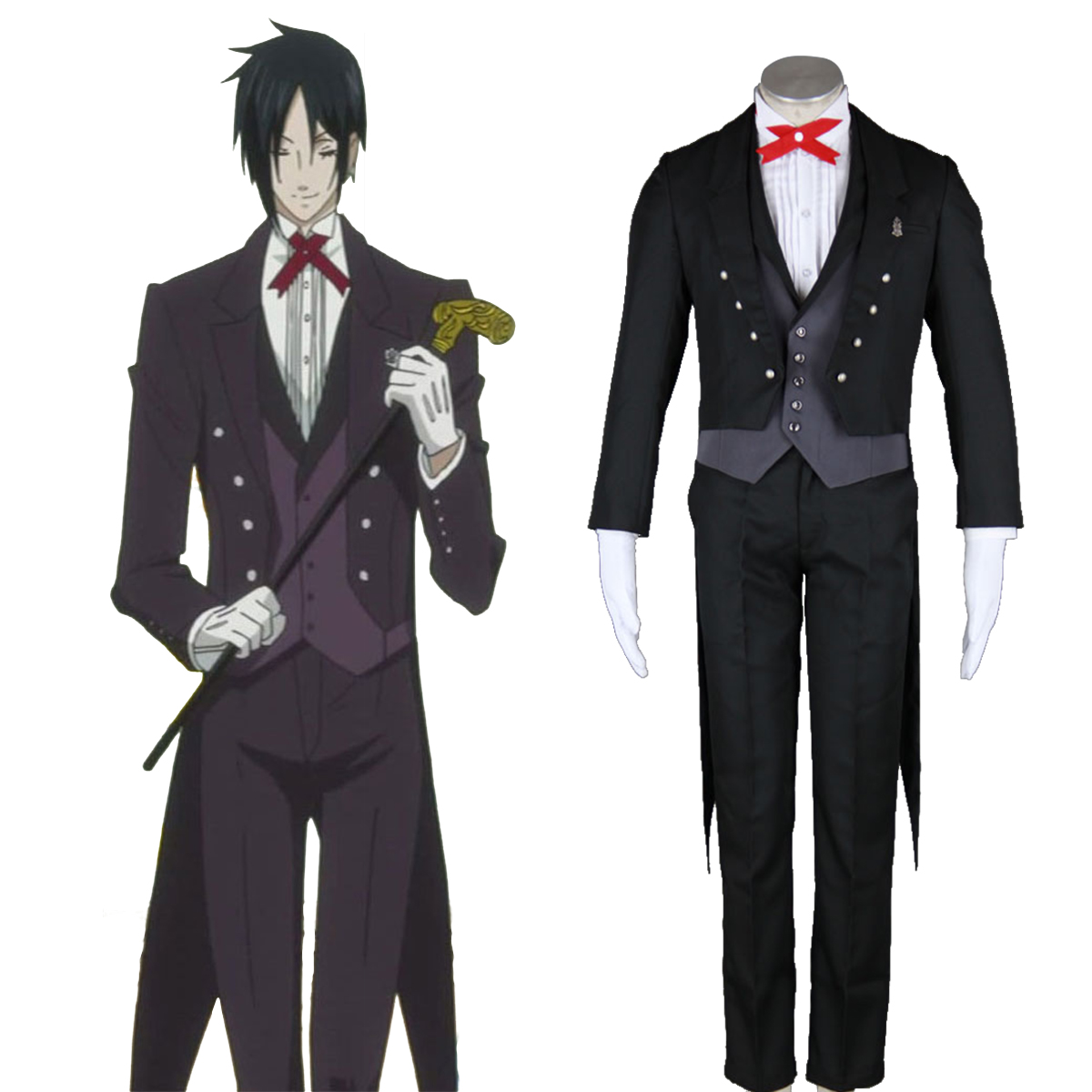 Black Butler Sebastian Michaelis 2 Anime Cosplay Costumes Outfit