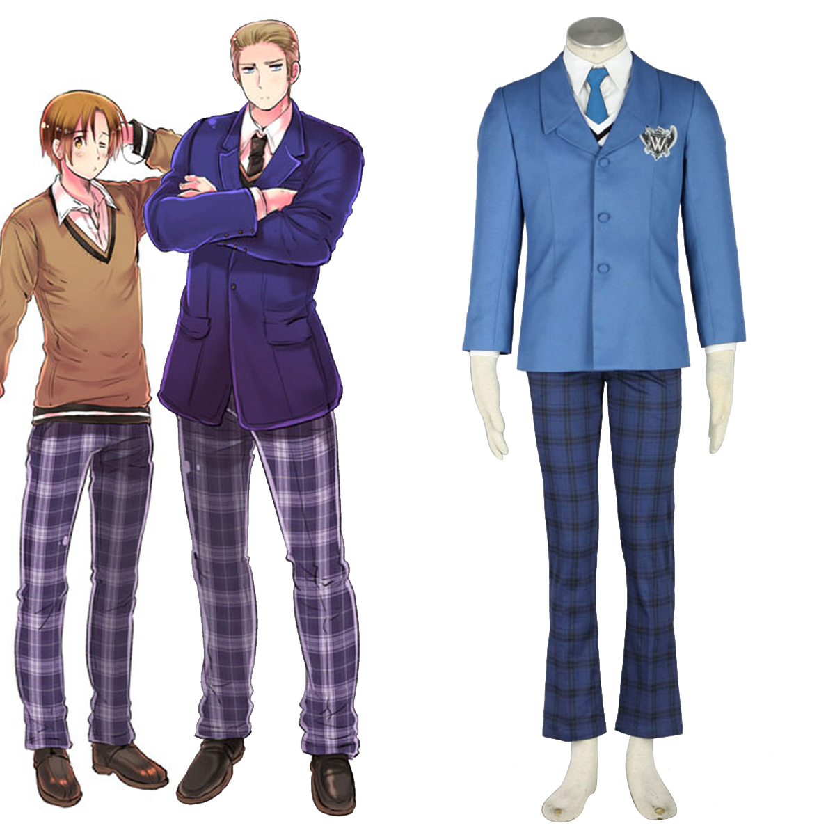 Axis Powers Hetalia Winter Male School Uniform 1 Anime Cosplay Costumes Outfit