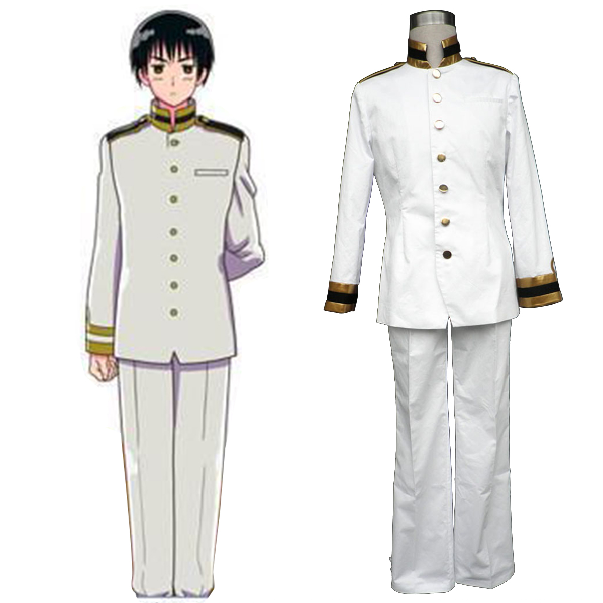 Axis Powers Hetalia Japan Honda Kiku 1 Anime Cosplay Costumes Outfit
