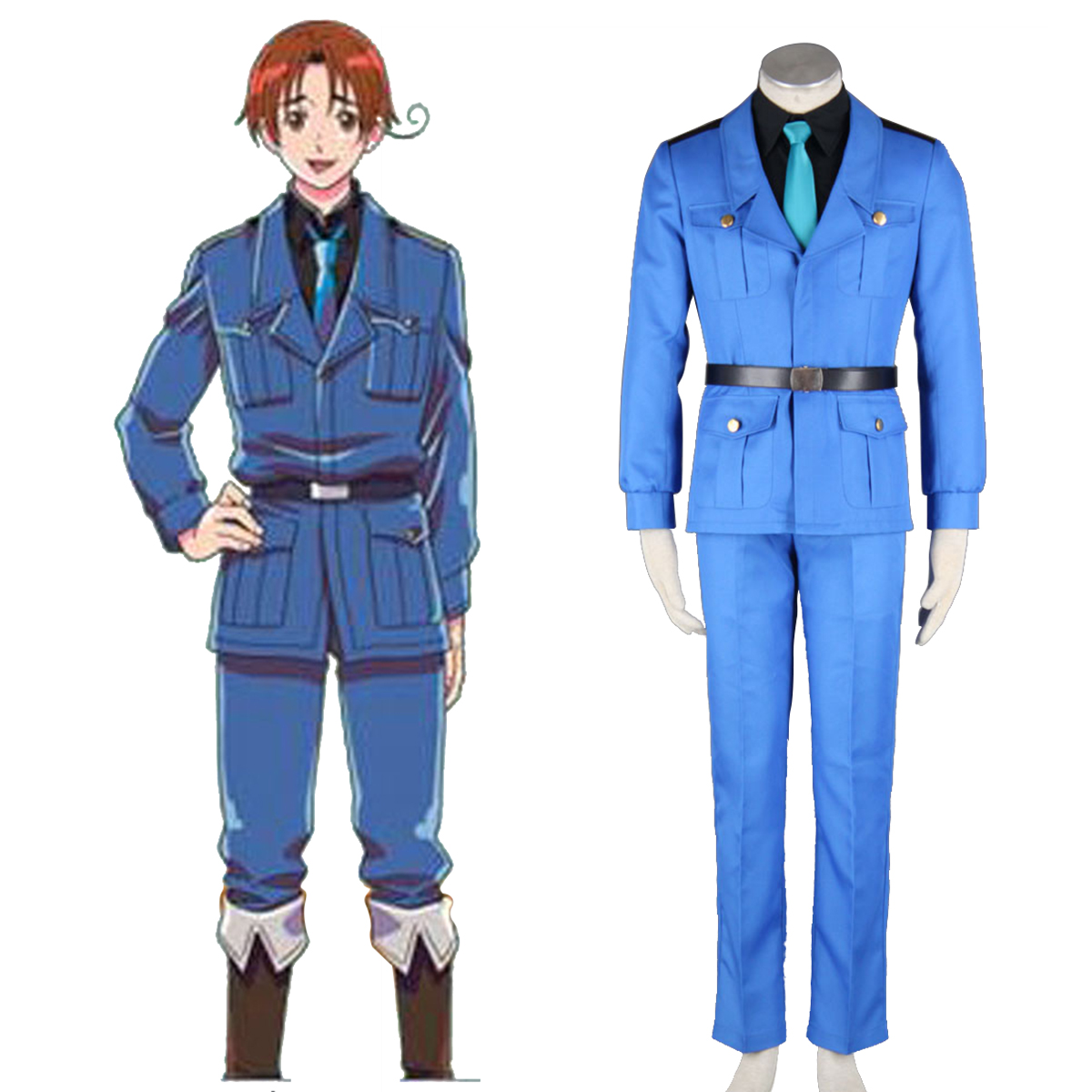 Axis Powers Hetalia APH North Italy Feliciano Vargas 3 Anime Cosplay Costumes Outfit