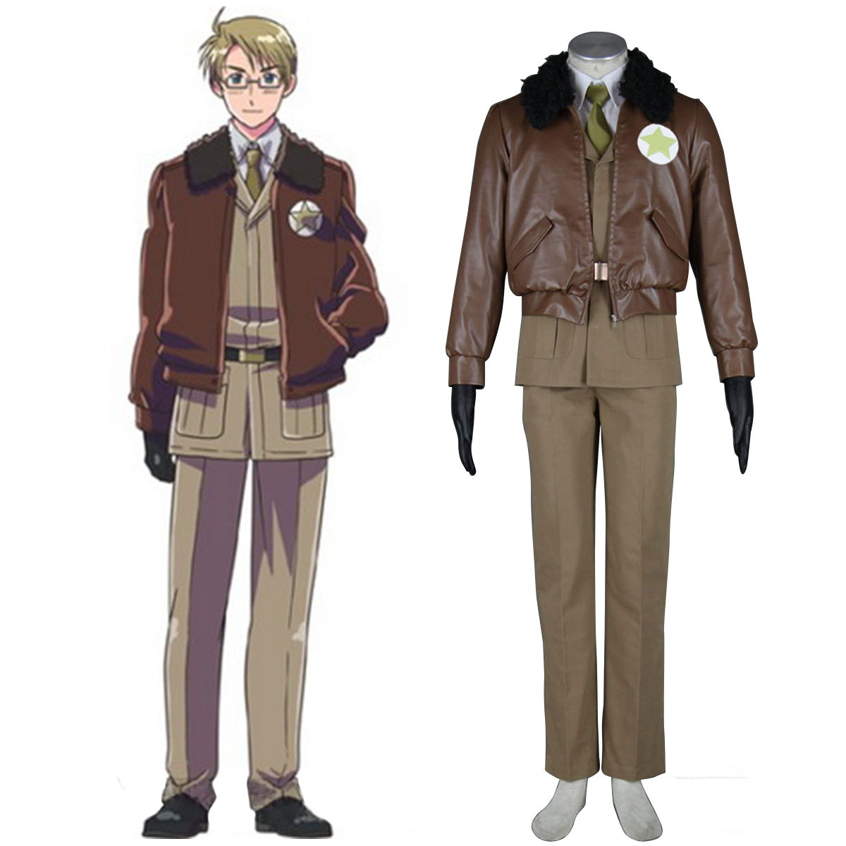 Axis Powers Hetalia APH America Alfred F Jones 1 Anime Cosplay Costumes Outfit