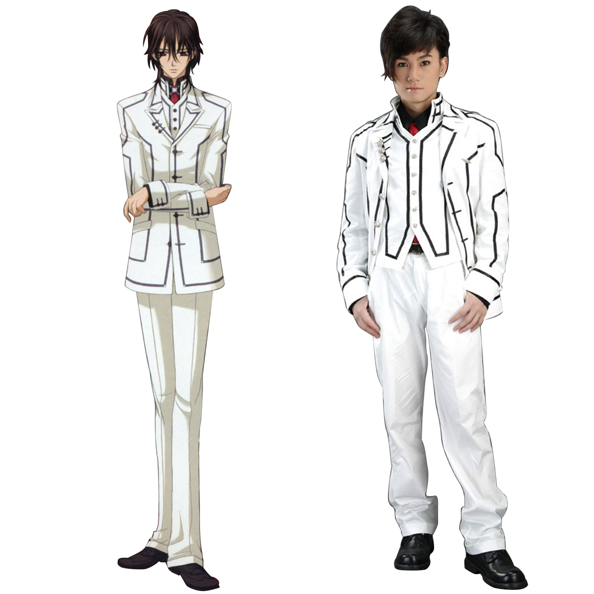 Vampire Knight Night Class White Male School Uniform Anime Cosplay Costumes Outfit
