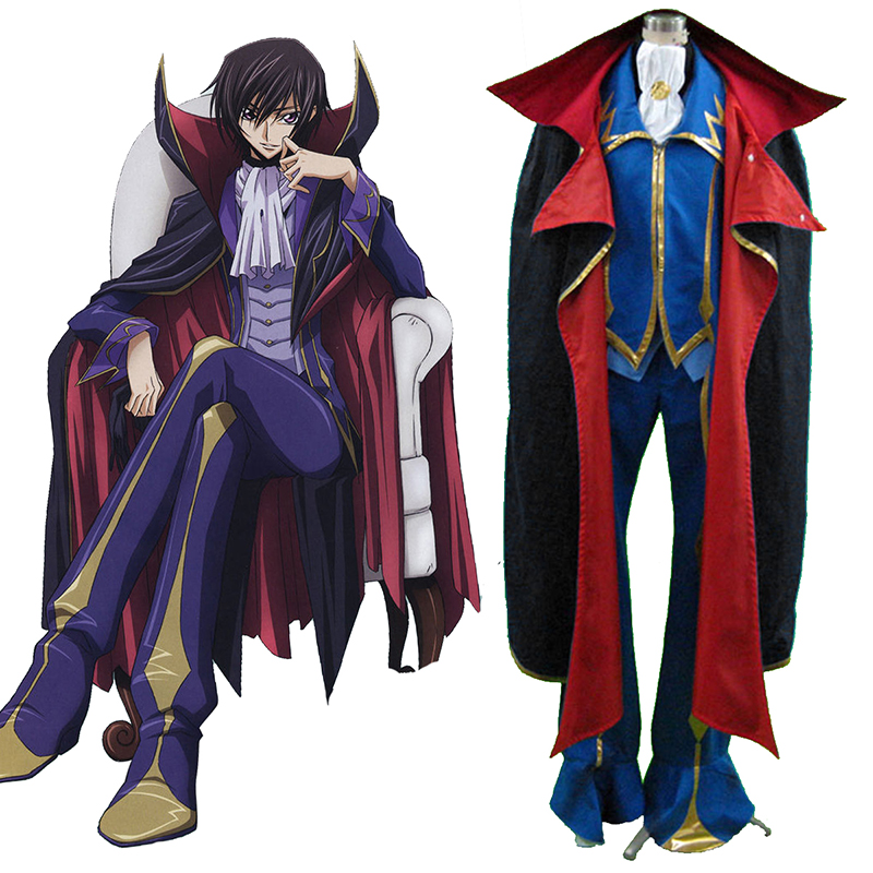 Code Geass Lelouch Lamperouge ZERO 2 Anime Cosplay Costumes Outfit