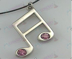 Hatsune notes two pink diamond necklace