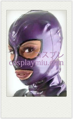 Sexy Purple Female Latex Mask with Open Eyes and Mouth