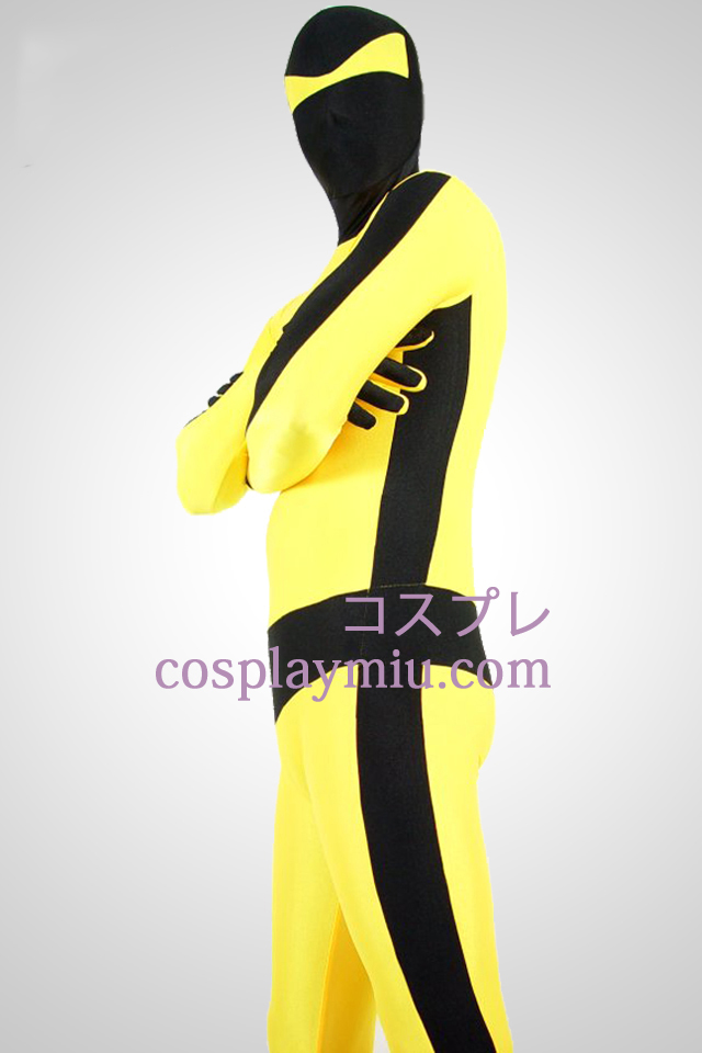 Yellow And Black Bruce Lee Lycra Spandex Unisex Zentai Suit