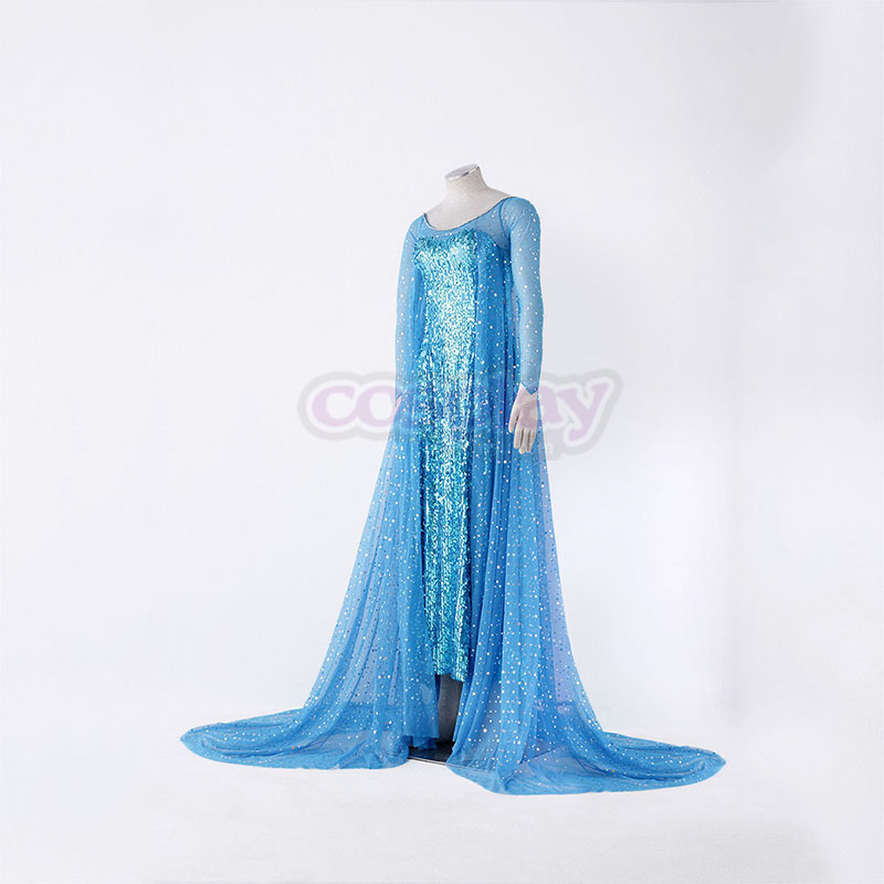 Frozen Elsa 1 Blue Anime Cosplay Costumes Outfit