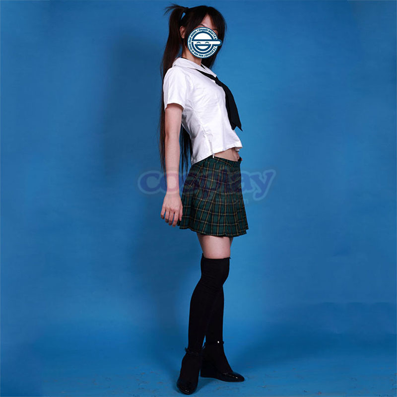 Sailor Suit Uniform 2 Green Grid Anime Cosplay Costumes Outfit
