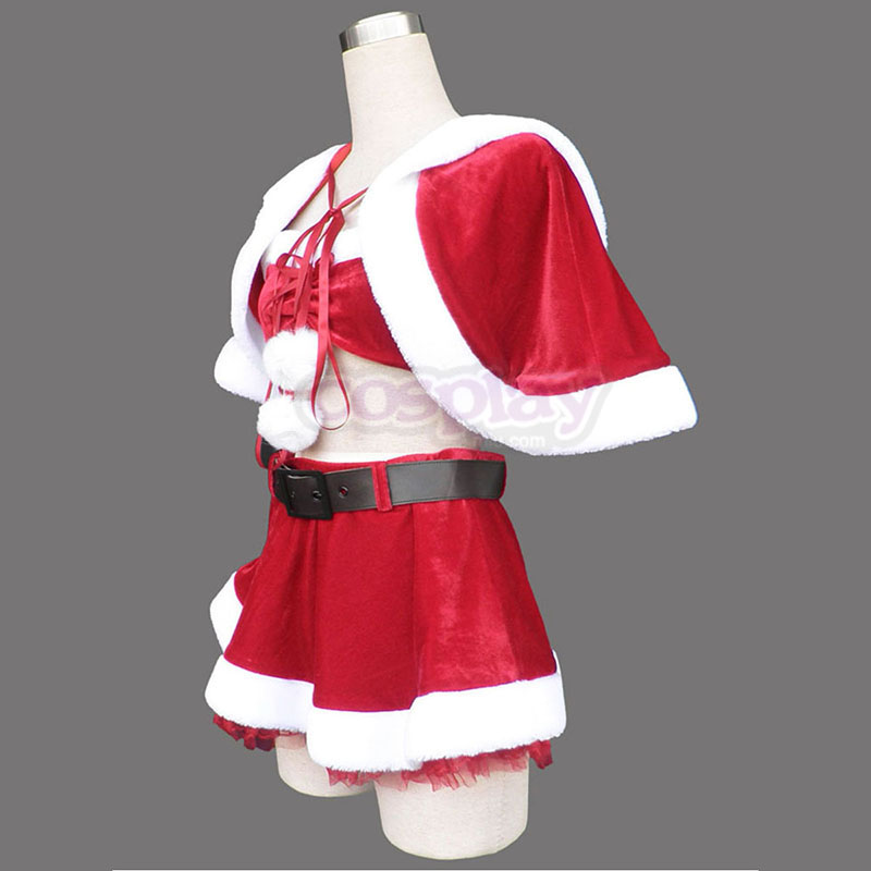 Red Christmas Lady Dress 5 Anime Cosplay Costumes Outfit