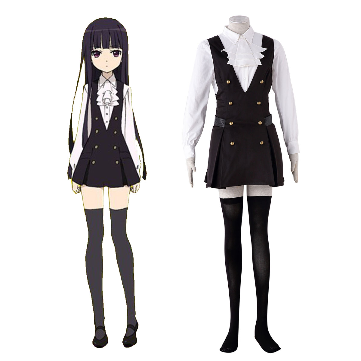 Inu X Boku SS Shirakiin Riricho 3 Anime Cosplay Costumes Outfit