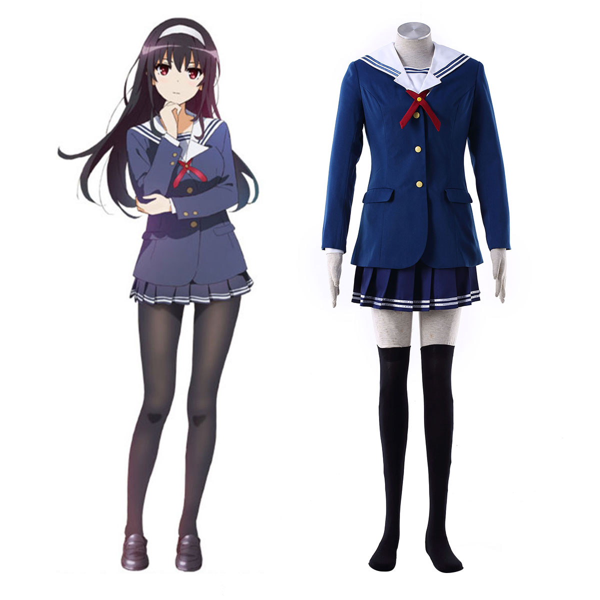 Saekano: How to Raise a Boring Girlfriend Toyogasaki Uniforms Anime Cosplay Costumes Outfit