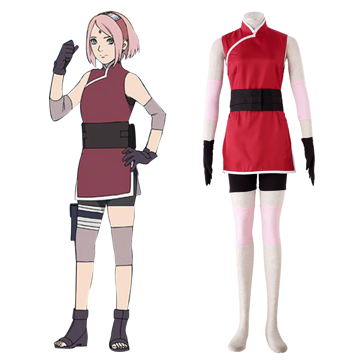 Naruto Sakura Haruno 3 Anime Cosplay Costumes Outfit