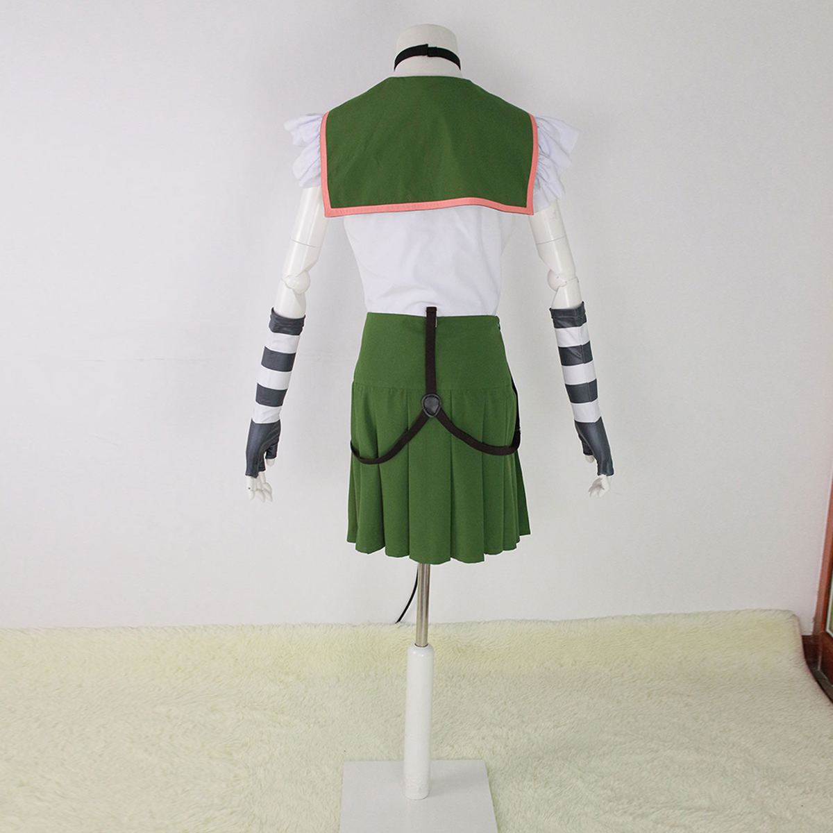 School-Live! Ebisuzawa Kurumi 1 Green Sailor Anime Cosplay Costumes Outfit