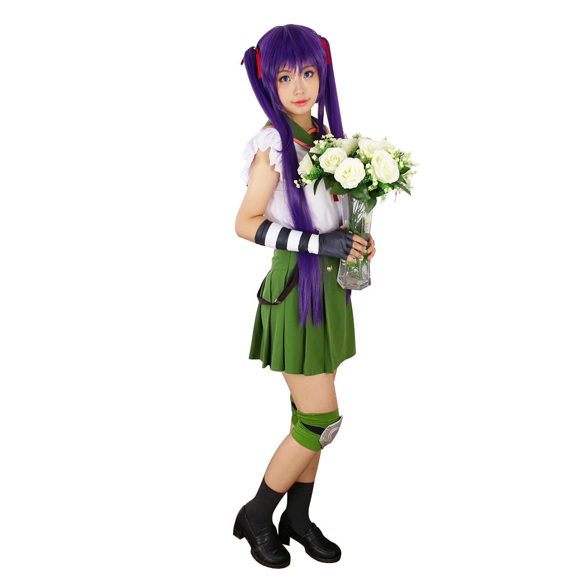 School-Live! Ebisuzawa Kurumi 1 Green Sailor Anime Cosplay Costumes Outfit