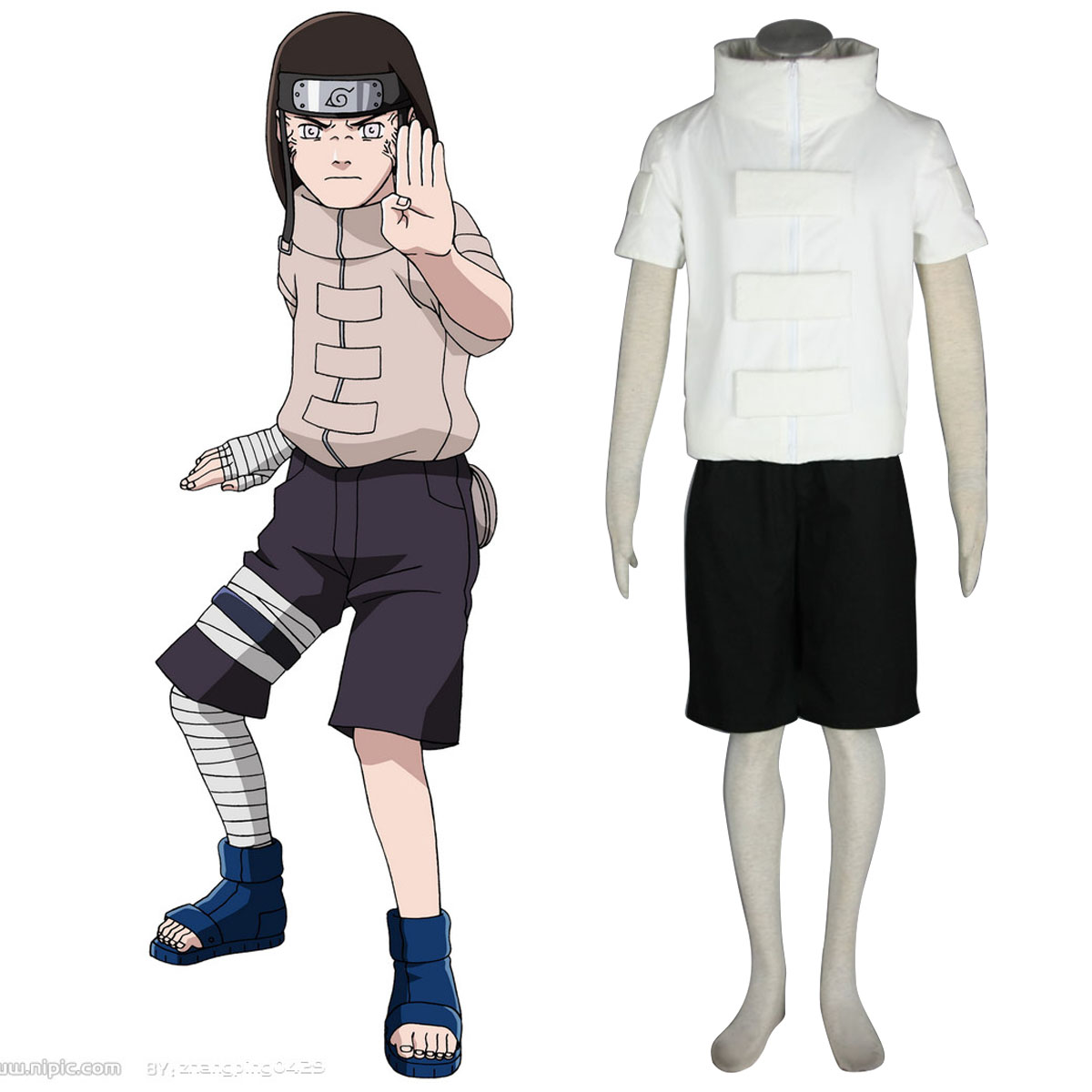 Naruto Hyūga Neji 1 Anime Cosplay Costumes Outfit