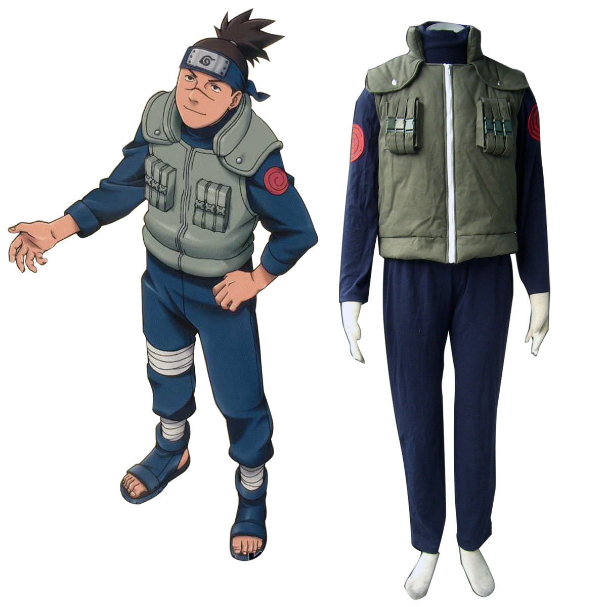 Naruto Konoha Jonin Anime Cosplay Costumes Outfit
