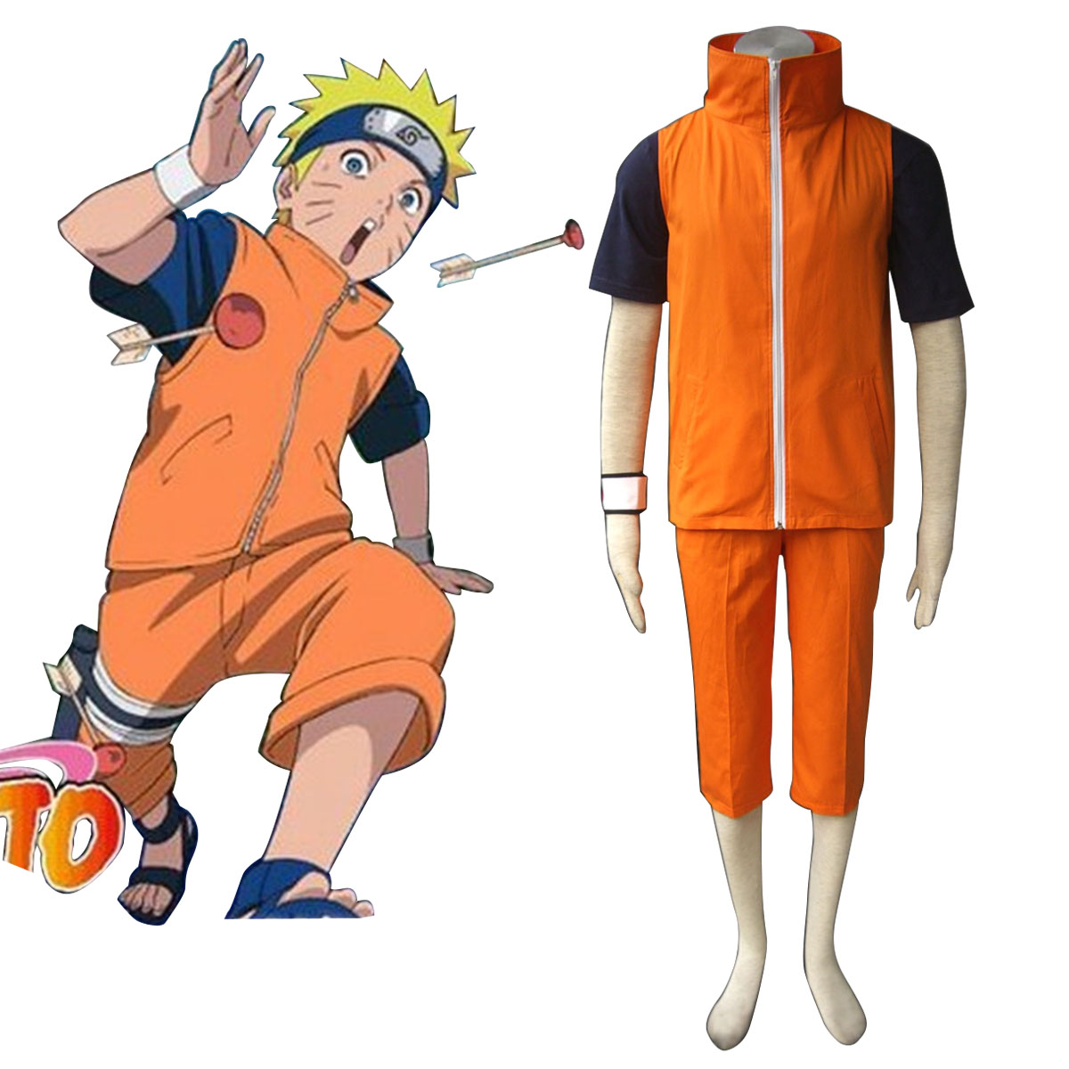 Naruto Uzumaki Naruto 3 Anime Cosplay Costumes Outfit