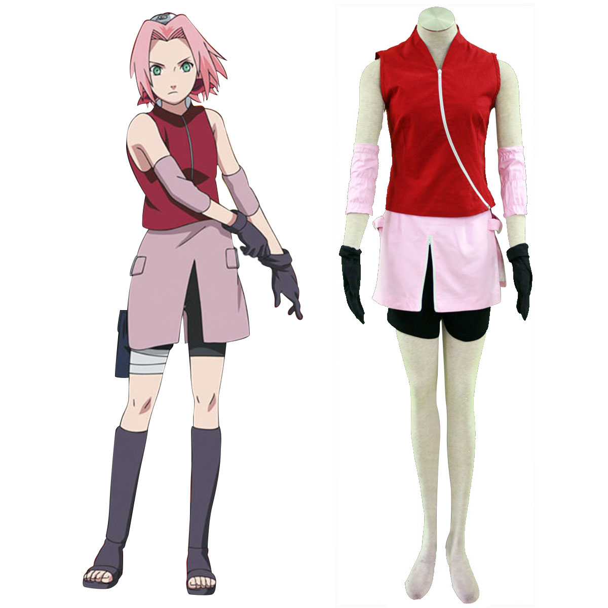 Naruto Shippuden Haruno Sakura 2 Anime Cosplay Costumes Outfit