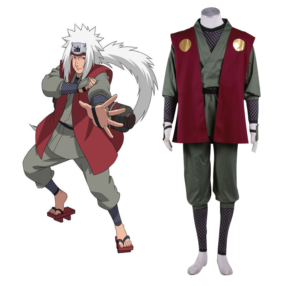 Naruto Jiraiya 1 Anime Cosplay Costumes Outfit