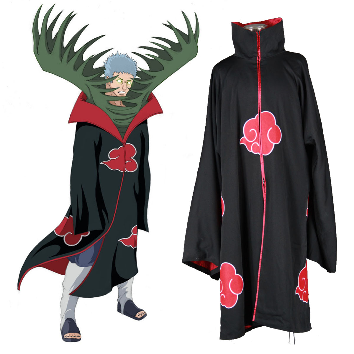 Naruto Akatsuki Organization 2 Anime Cosplay Costumes Outfit