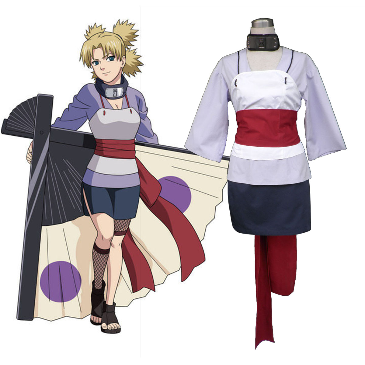 Naruto Temari 2 Anime Cosplay Costumes Outfit