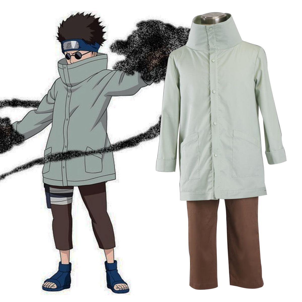 Naruto Aburame Shino 1 Anime Cosplay Costumes Outfit