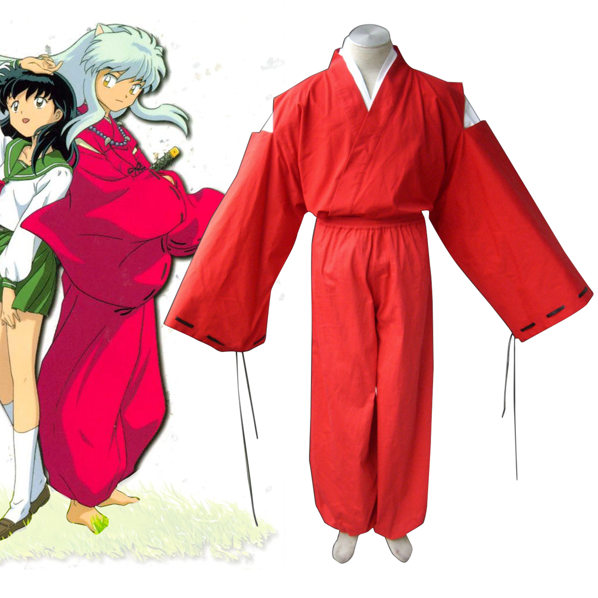 Inuyasha Red Inuyasha Kimono Anime Cosplay Costumes Outfit