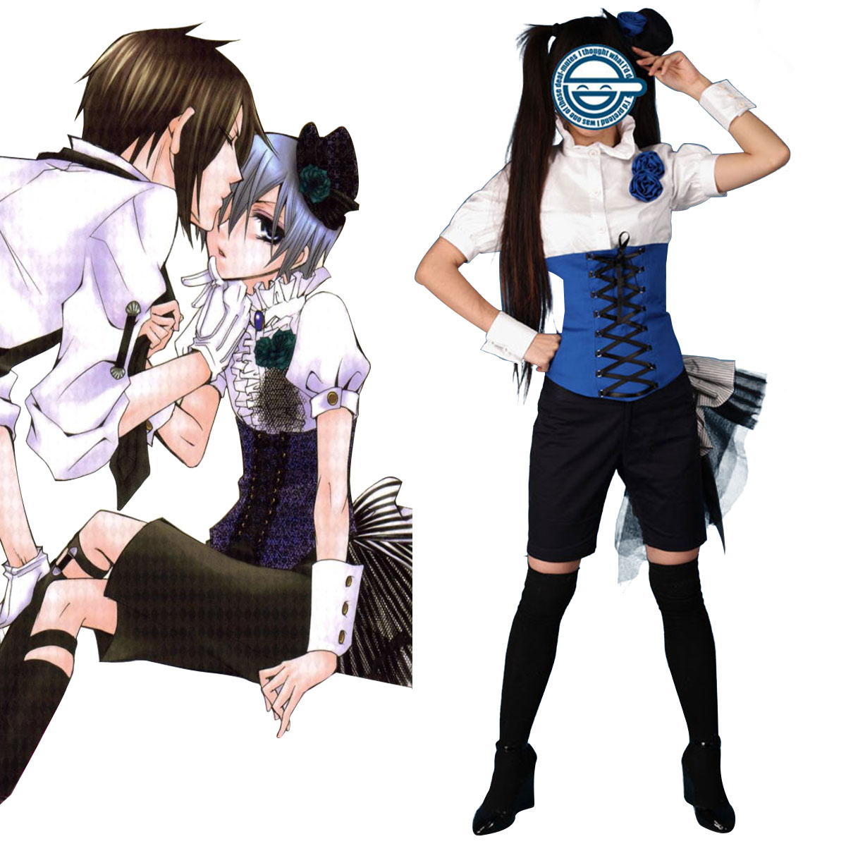 Black Butler Ciel Phantomhive 3 Anime Cosplay Costumes Outfit
