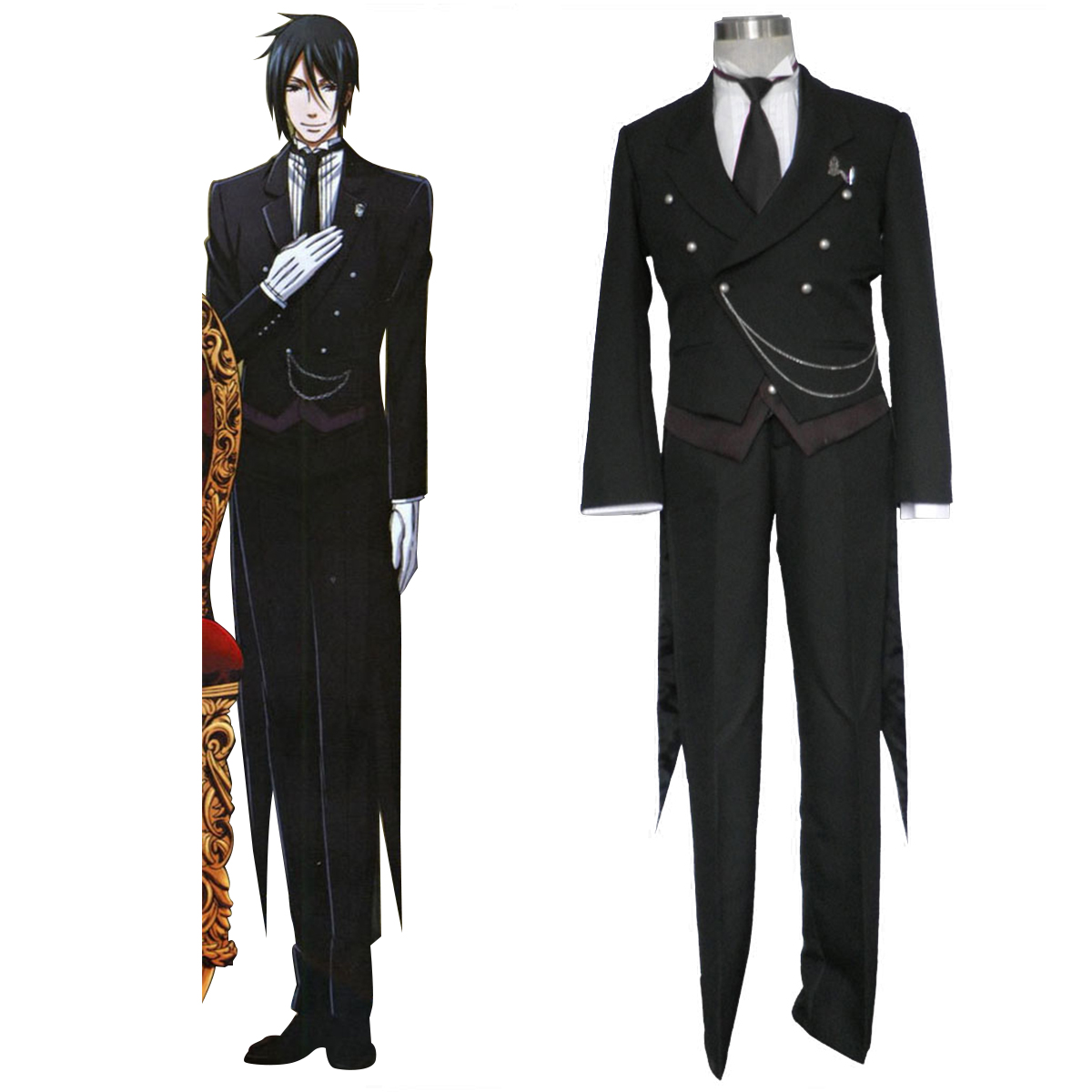 Black Butler Sebastian Michaelis 1 Anime Cosplay Costumes Outfit