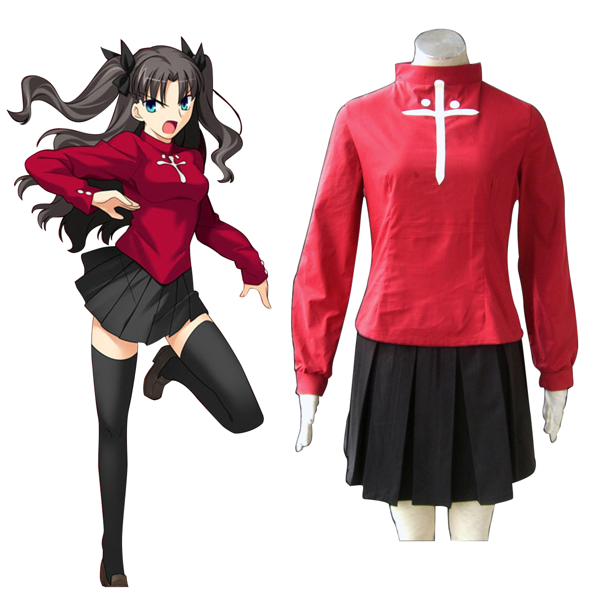 The Holy Grail War Tohsaka Rin 1 Anime Cosplay Costumes Outfit