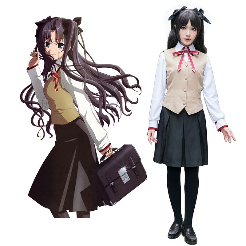 The Holy Grail War Tohsaka Rin 3 School Uniform Anime Cosplay Costumes Outfit